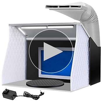 Amazon | Ausuc 塗装ブース スプレーブース 2基強力ファン 4本のLED