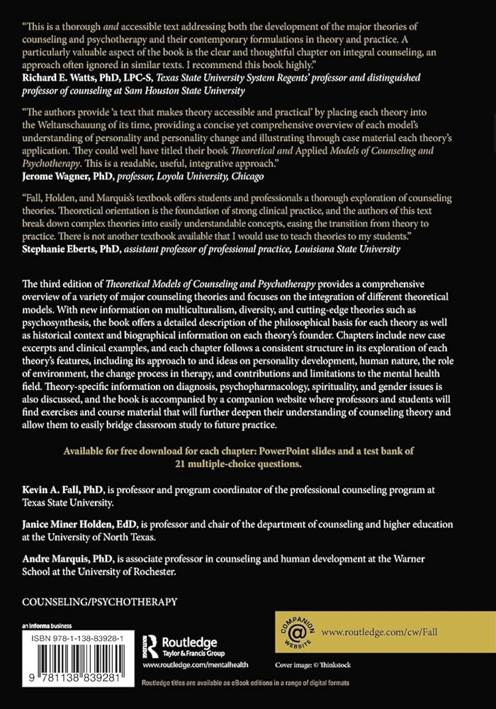 Amazon.com: Theoretical Models of Counseling and Psychotherapy