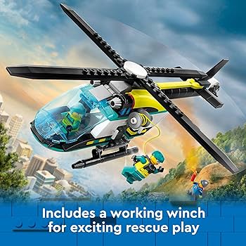 Amazon.co.jp: LEGO City 緊急救助ヘリコプター おもちゃ 飛行機プレイ