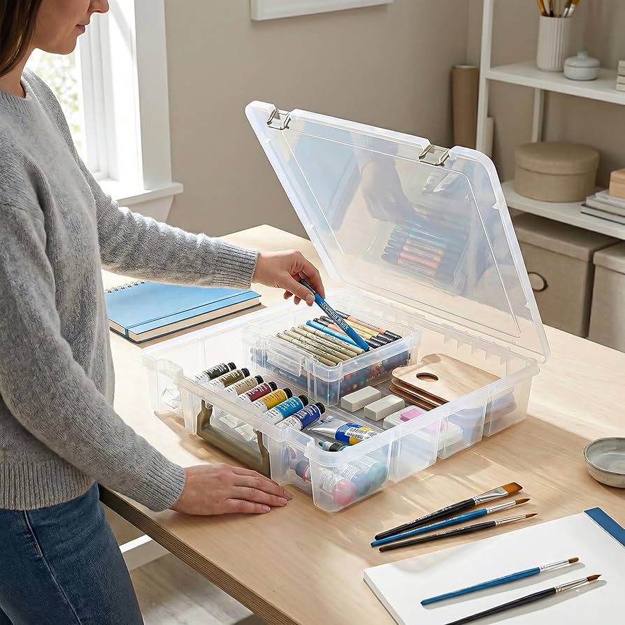 Amazon.com: ArtBin Super Satchel 1 Compartment Box Clear Craft