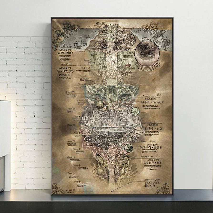 Amazon.co.jp: メイドインアビスマップポスターとプリントアニメ絵画を