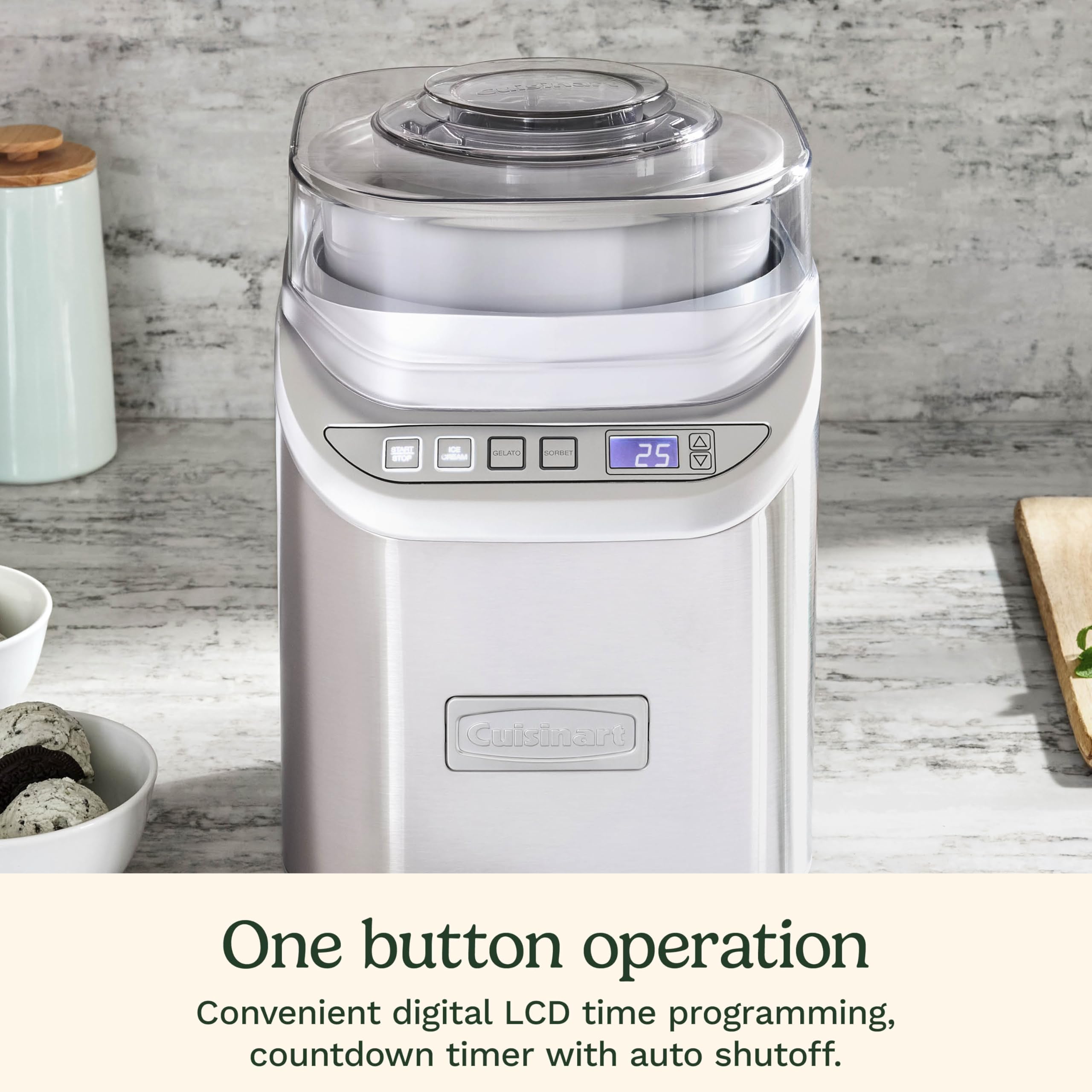 Amazon | Cuisinart ICE-70 Electronic Ice Cream Maker, Brushed