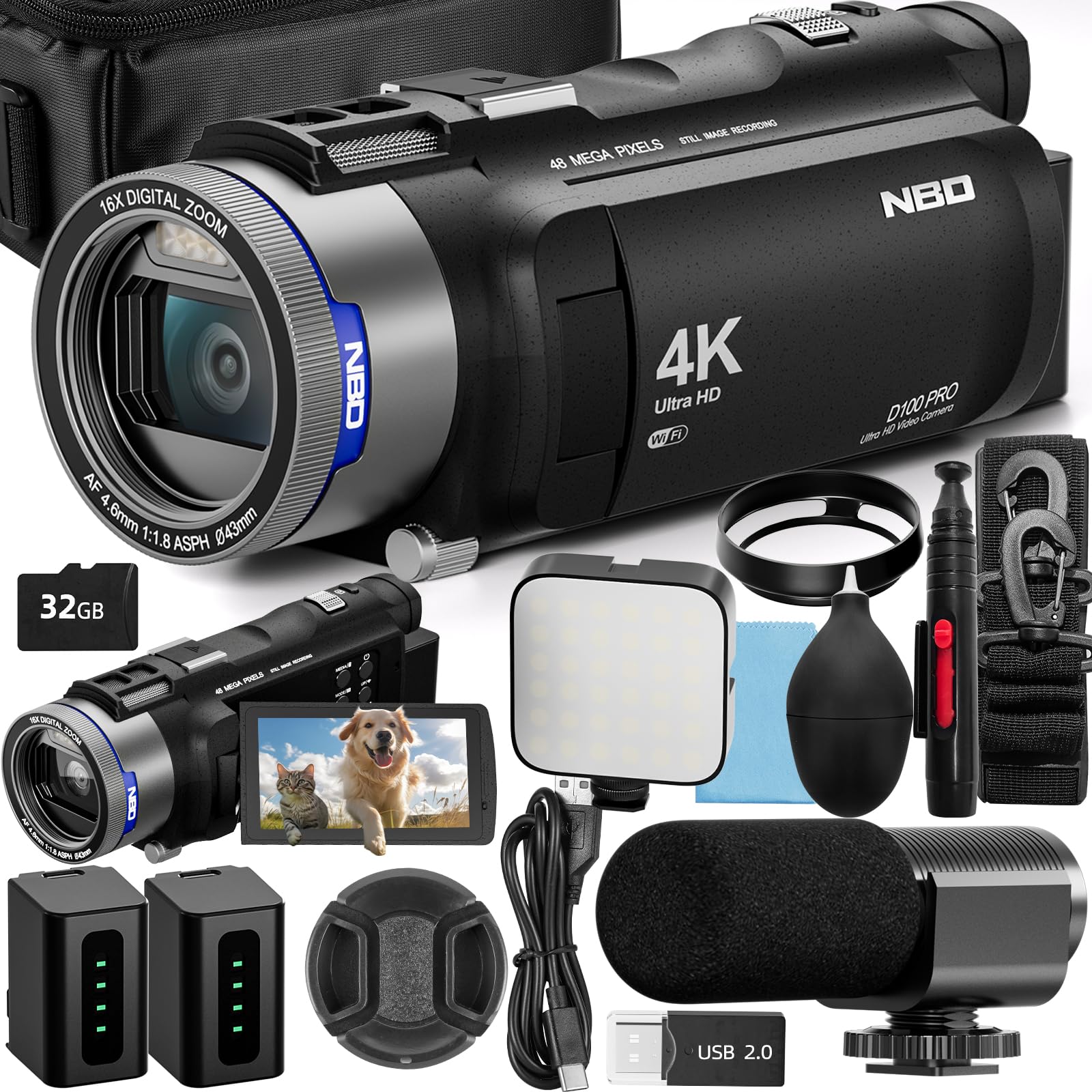 Amazon.com : NBD 4K Video Camera Camcorder Ultra 48MP Vlogging