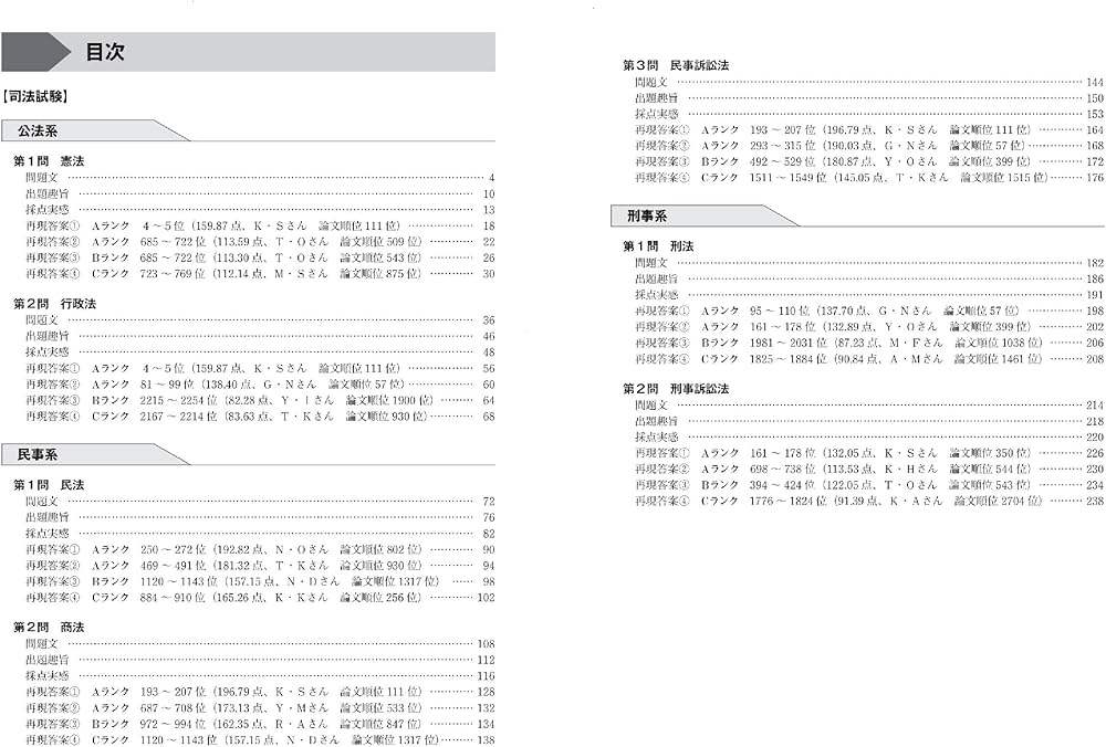 司法試験&予備試験 令和5年 論文過去問 再現答案から出題趣旨を