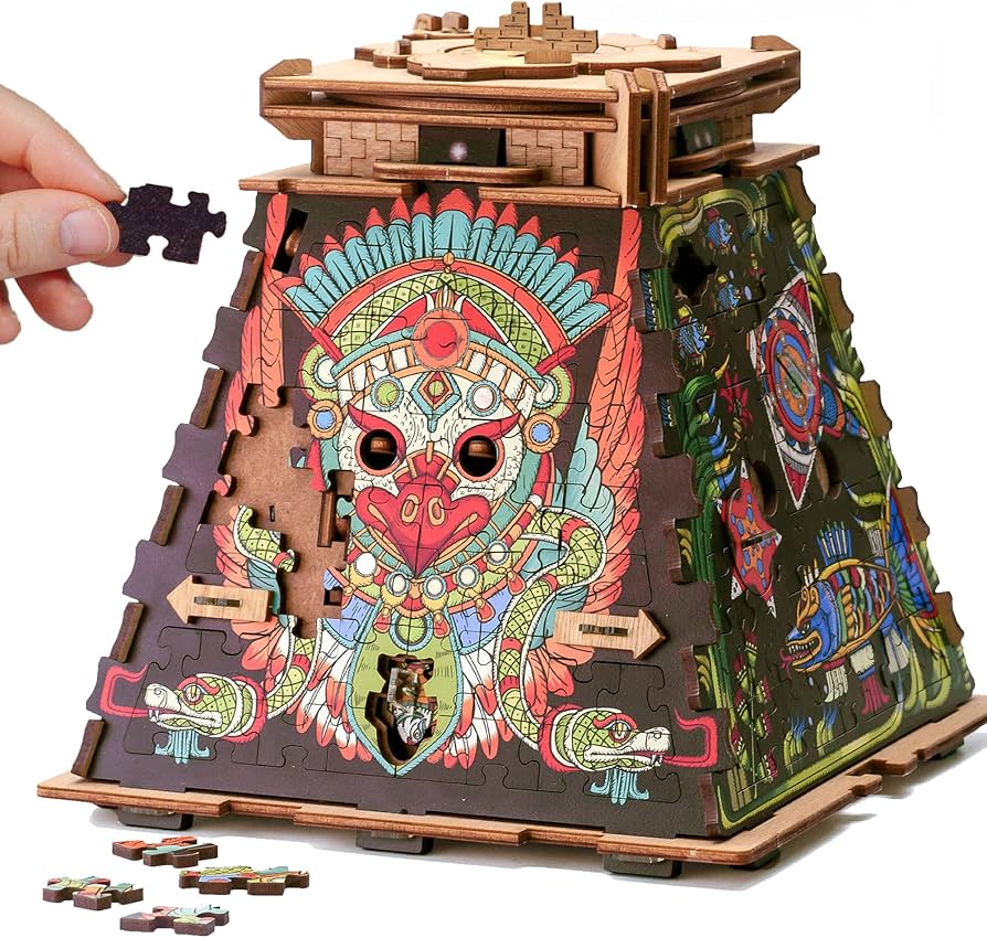 Amazon.com: iDventure Cluepuzzle Pyramid of The Sun | Wooden 3D