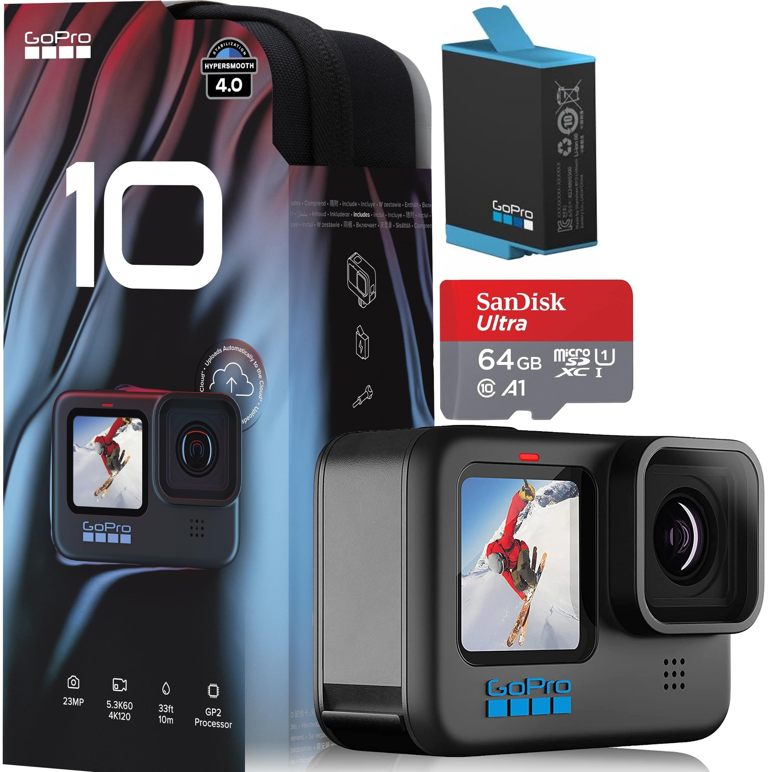 Amazon.com : GoPro Hero10 Black + 64GB SanDisk SD Card