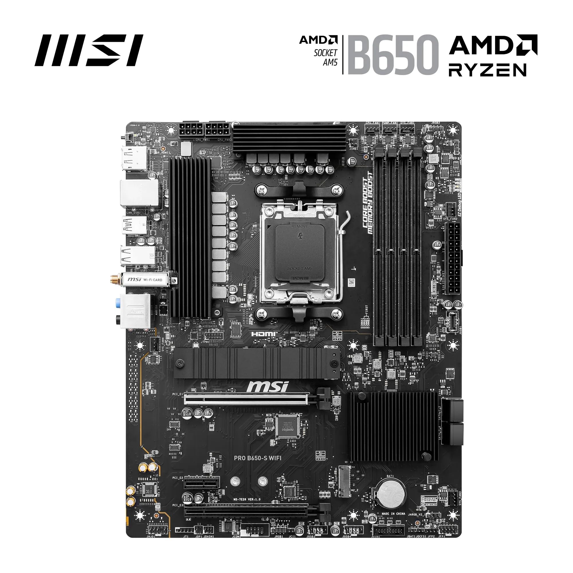 Amazon | MSI PRO B650-S WIFIマザーボード、ATX - AMD Ryzen 9000