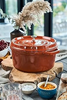 Amazon.com: Staub Cocotte Round 24 cm Cinnamon: Home & Kitchen