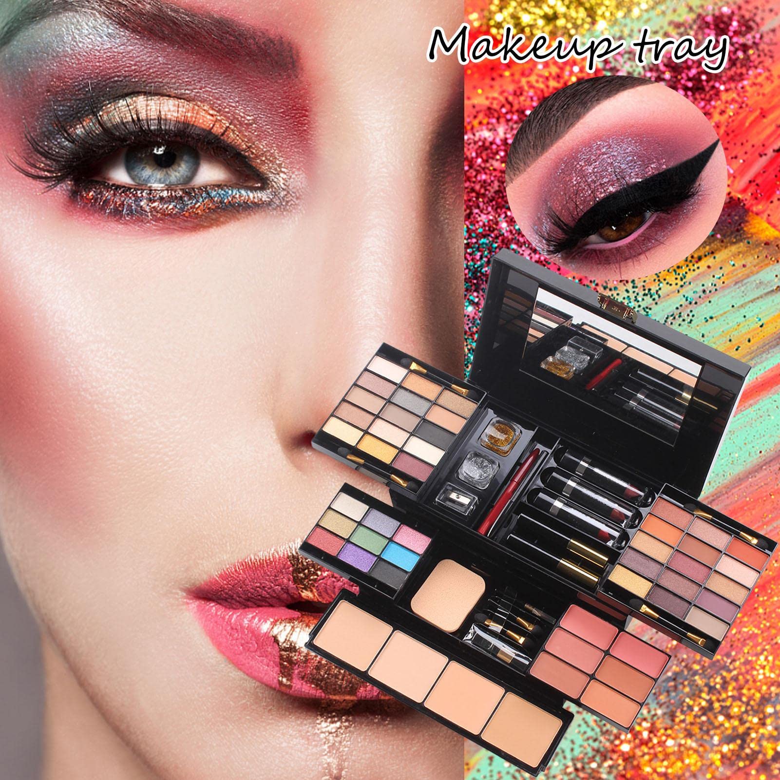 Amazon.co.jp: アイシャドウパレット メイクパレット39色入り リップ