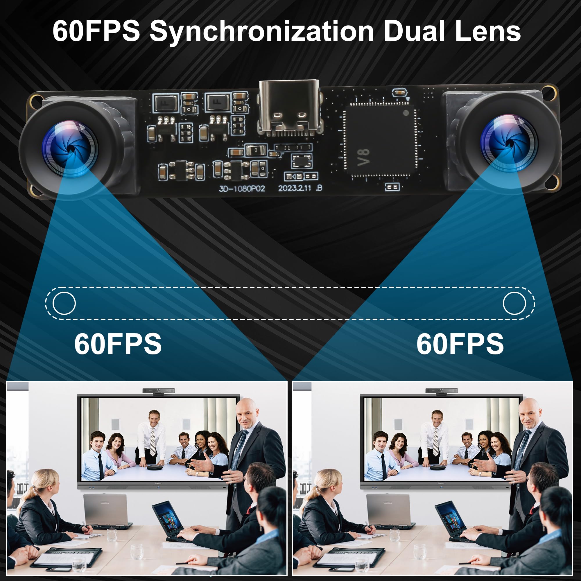 Amazon.co.jp: ELP 60fps 3Dステレオ同期USBカメラモジュール4MP 85度