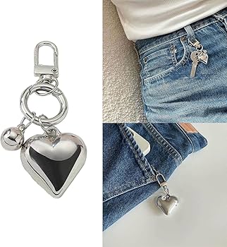 Amazon.co.jp: Facaig シルバー ハート キーホルダー スタイリッシュ