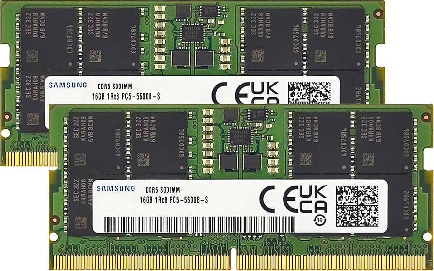 Samsung 32GB (2x16GB) DDR5 5600MHz PC5-44800 CL46 SODIMM 1Rx8