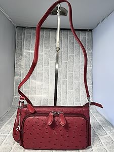 Amazon | オーストリッチ本革 3WAYショルダーポシェットお財布機能付き