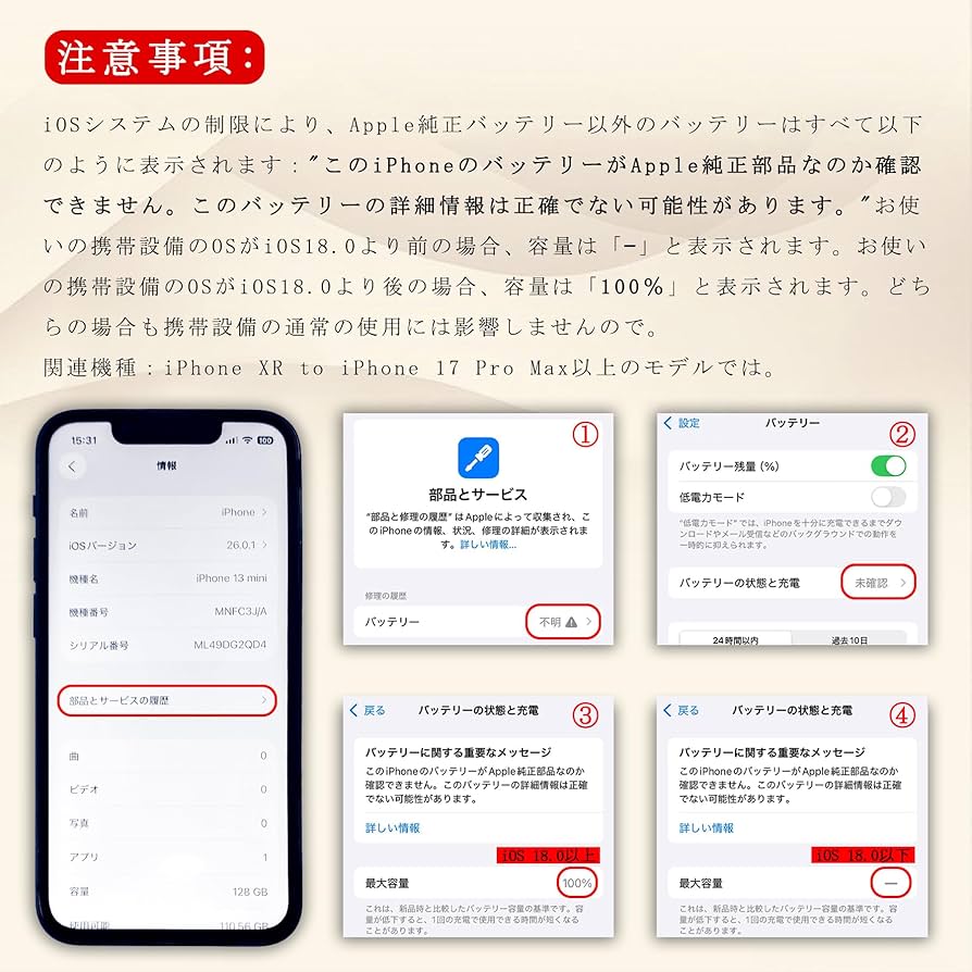Amazon | For iPhone 12Pro Max バッテリー 互換 大容量 4400mAh 19