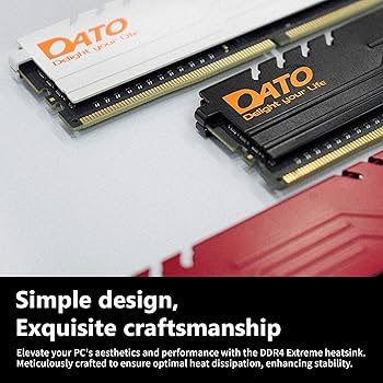 DATO 16GB RAM (8GBx2), DDR4 3200MHz with Heatsink, PC4-25600 CL16