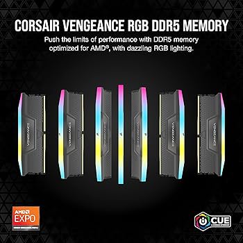 CORSAIR VENGEANCE RGB DDR5 32GB (2x16GB) DDR5 5600MHz CL40 AMD