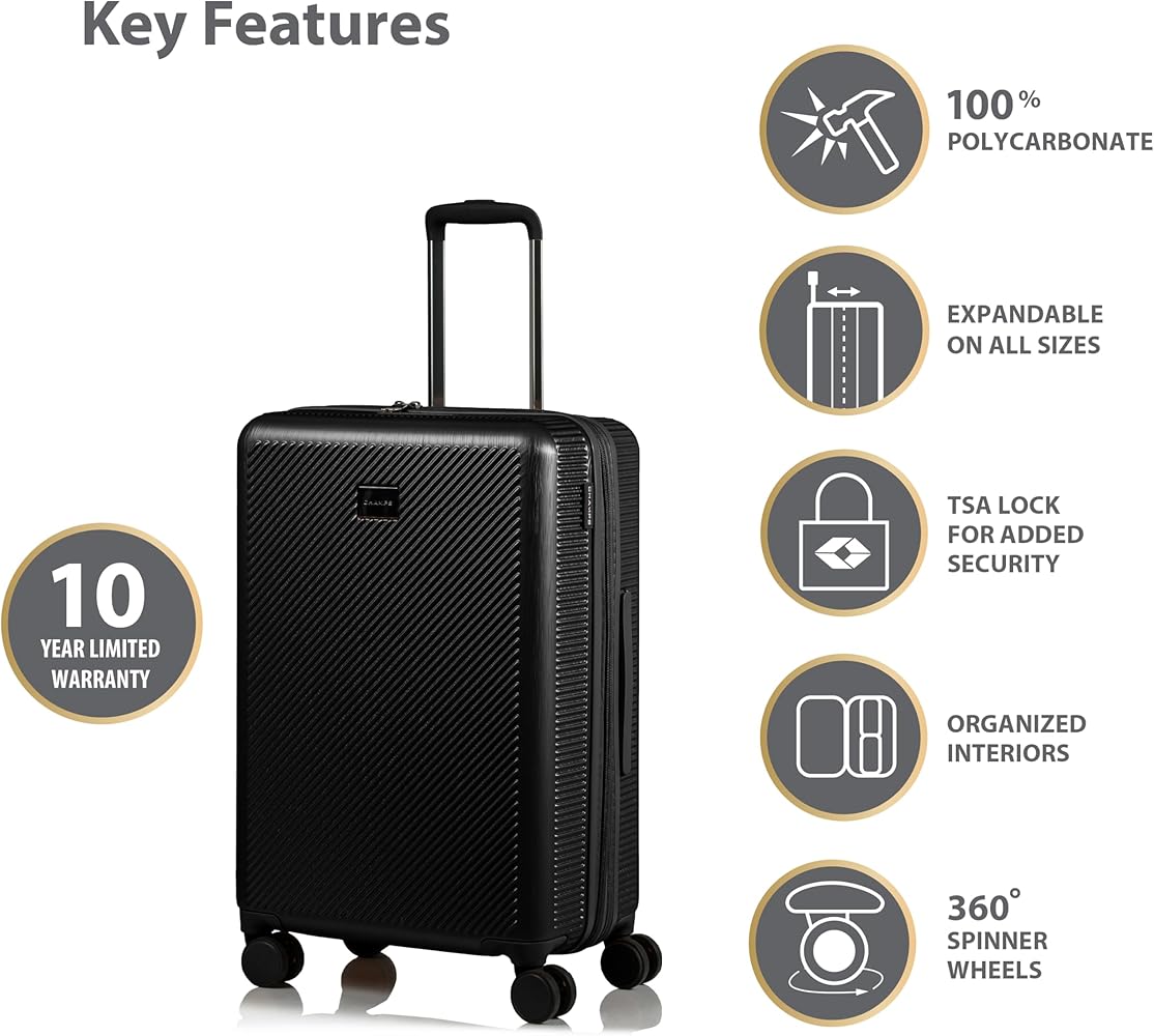 CHAMPS Iconic II Collection Durable Expandable Hardside Spinner 3