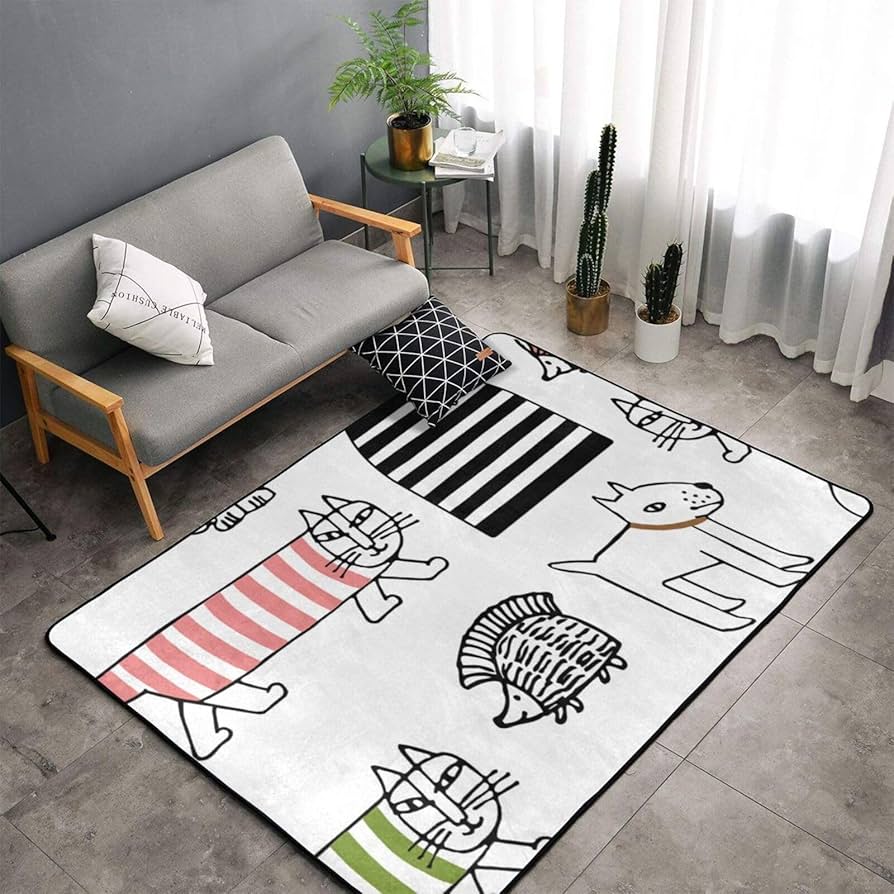 Amazon | リサラーソン カーペット 長方形 ラグマット ラグ 絨毯 夏用