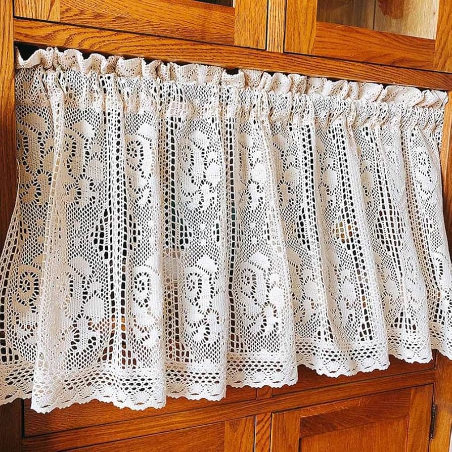 Amazon｜WWMM 手作りナチュラルコットン カフェカーテン キッチン