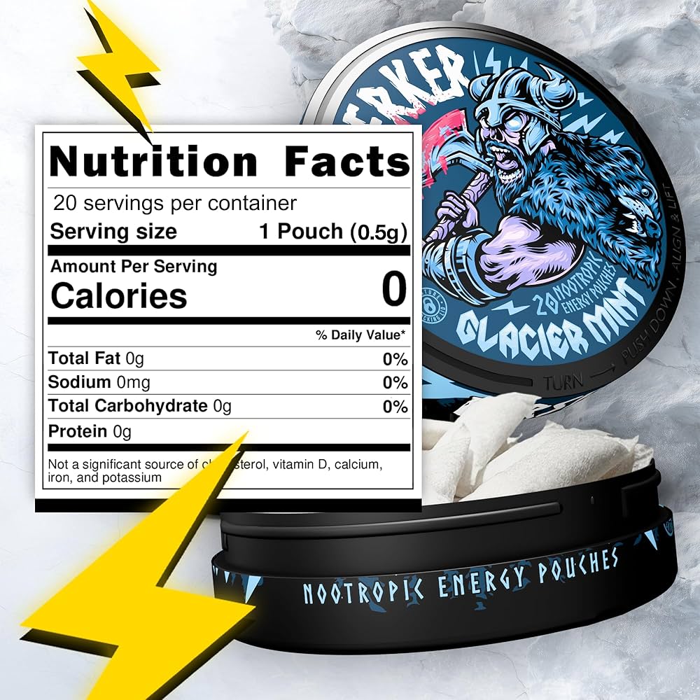 Amazon.com: Berserker Focus Pouches - Glacier Mint - Caffeine