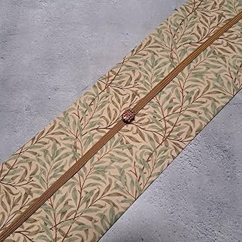 Amazon.co.jp: 半幅帯 ウィリアムモリス アネモネ 赤茶×ウィローボゥ