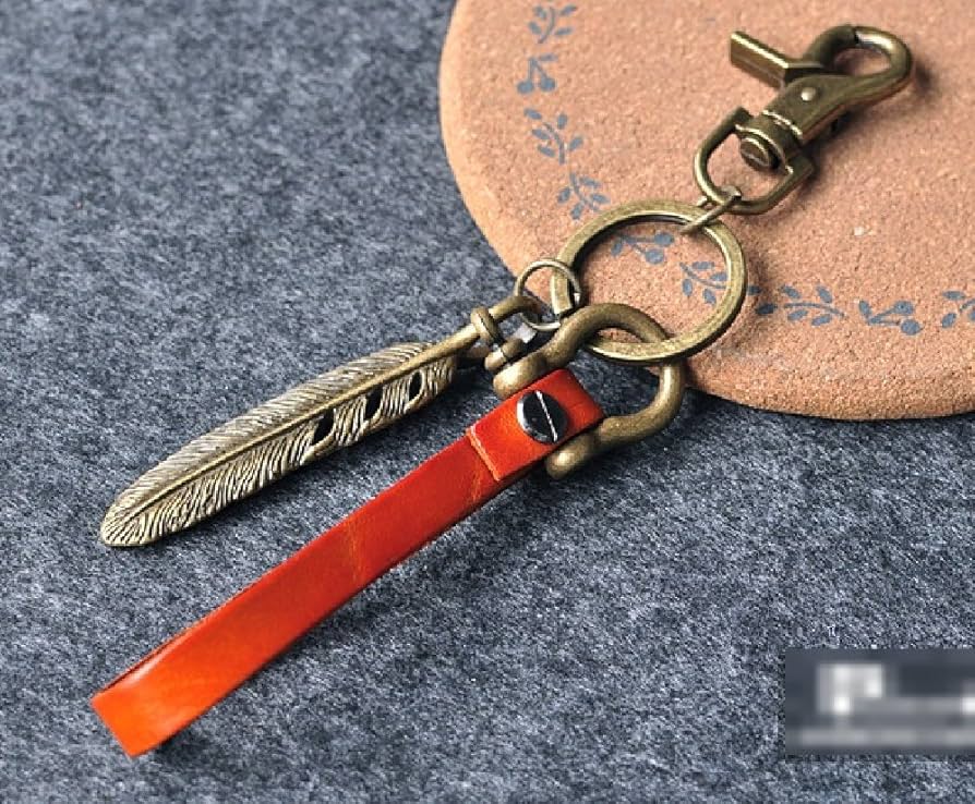 Amazon.co.jp: ZooooM 皮製 羽根 フェザー おしゃれ キーホルダー