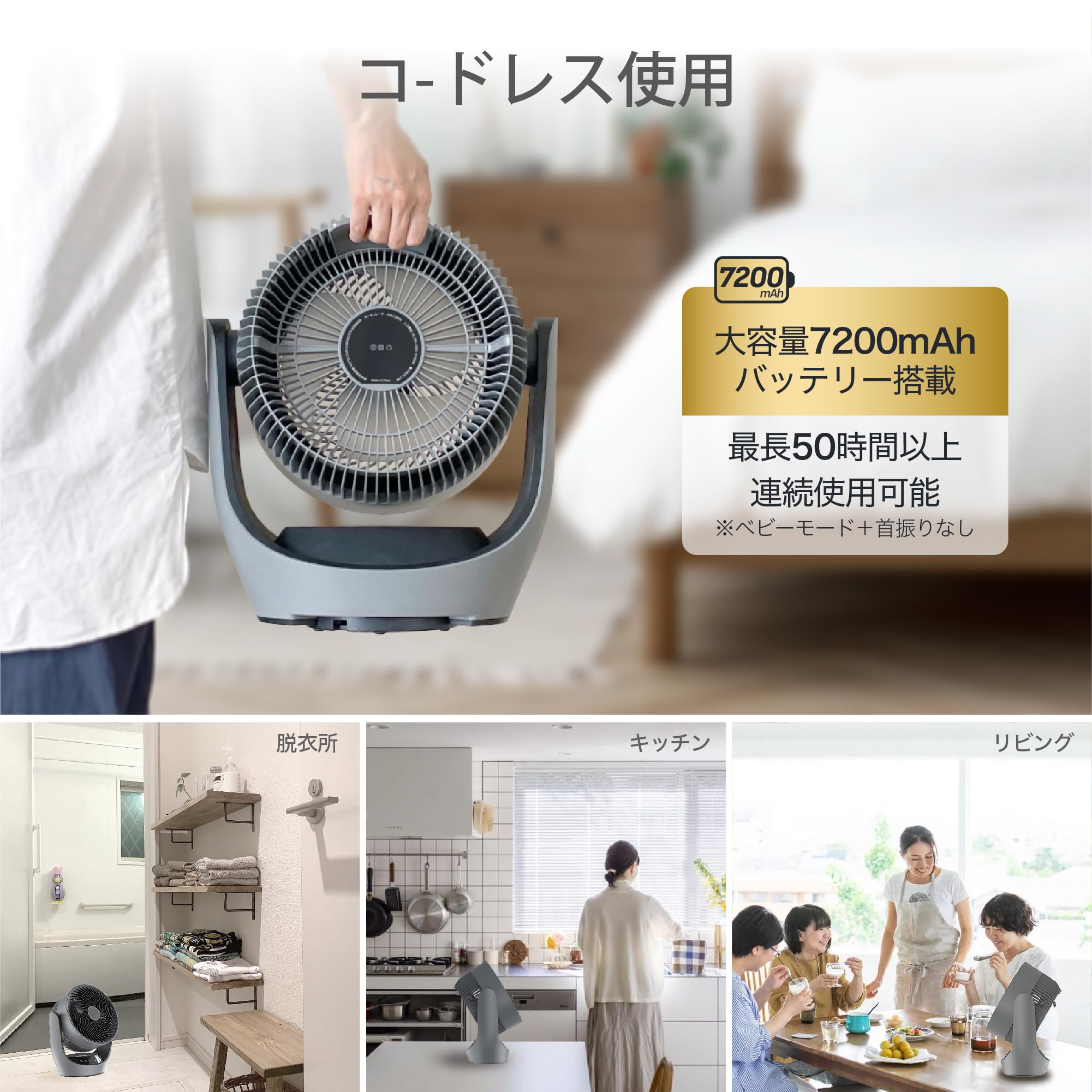 Amazon | Polar Cedar サーキュレーター 静音 22dB DCモーター 360度首