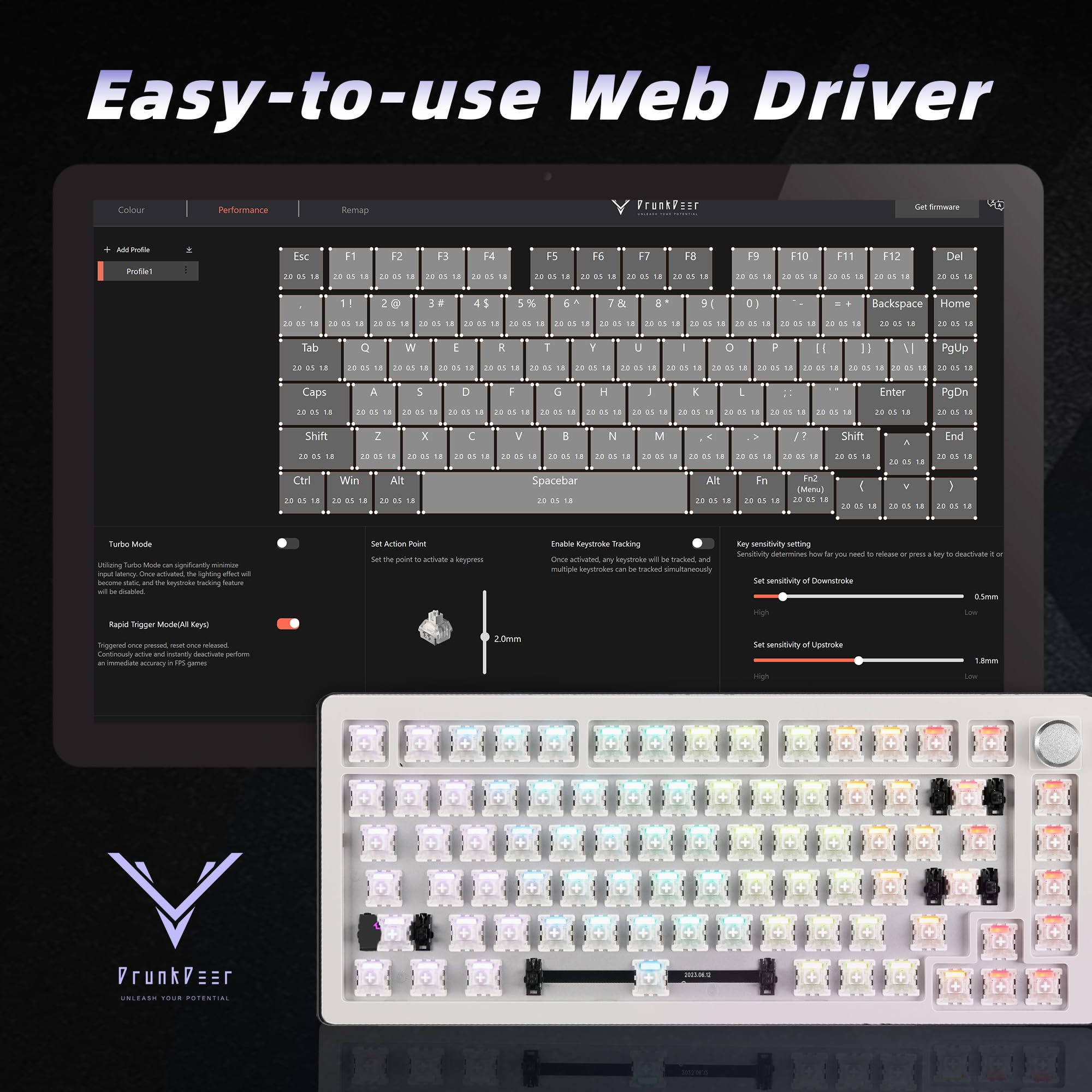 Amazon | DrunkDeer A75 ラピッドトリガー キーボード メカニカル TKL