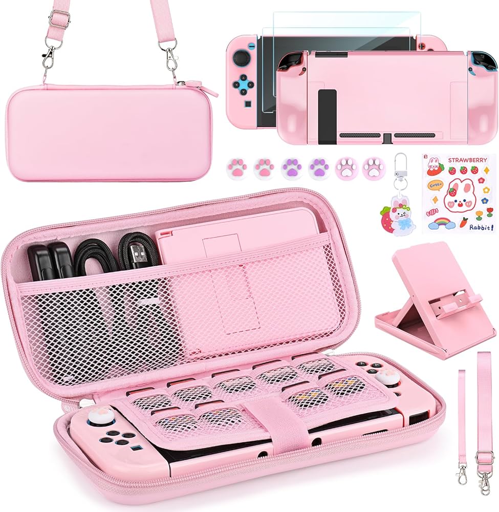 Amazon.com: Younik Switch Accessories Bundle, 17 in 1 Pink Switch