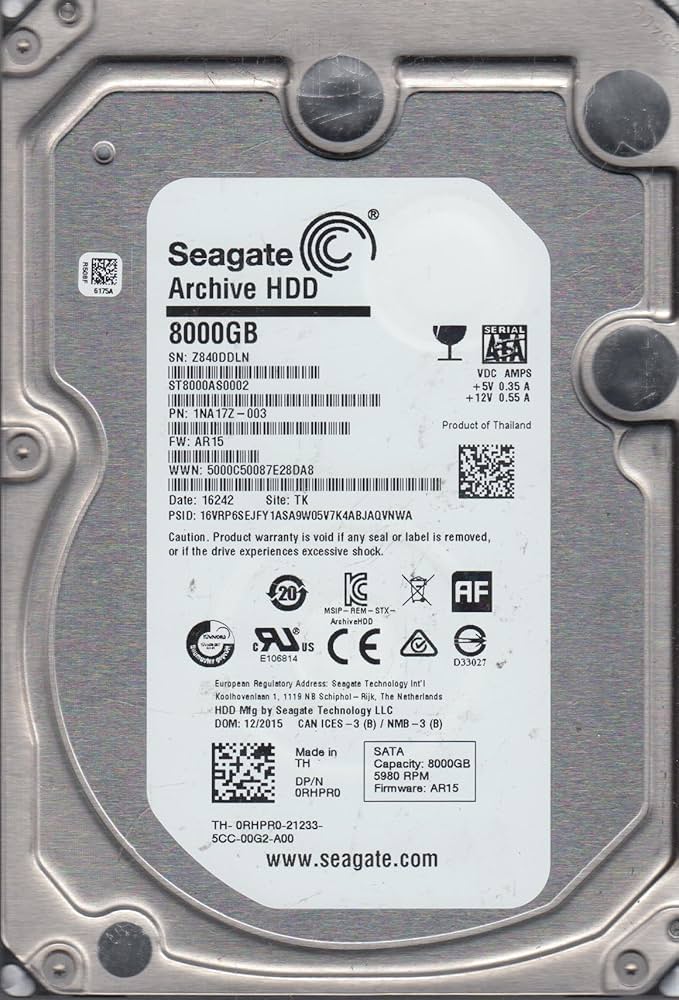 Amazon.com: Seagate Archive HDD v2 8TB SATA 6Gb/s 128MB Cache 3.5