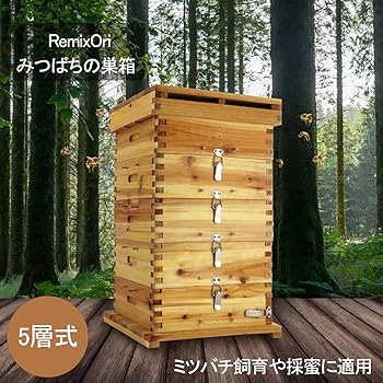 Amazon.co.jp: RemixOri ミツバチ 巣箱 木製 5層 みつばちの巣箱