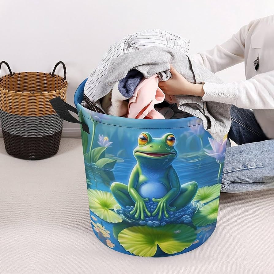 Amazon.com: Frog Laundry Basket, Funny Frog Collapsible Laundry