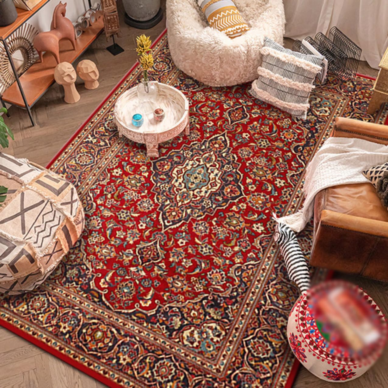 Amazon｜ペルシャ絨毯風 カーペット ペルシャ柄 ラグ 柄 北欧テイスト