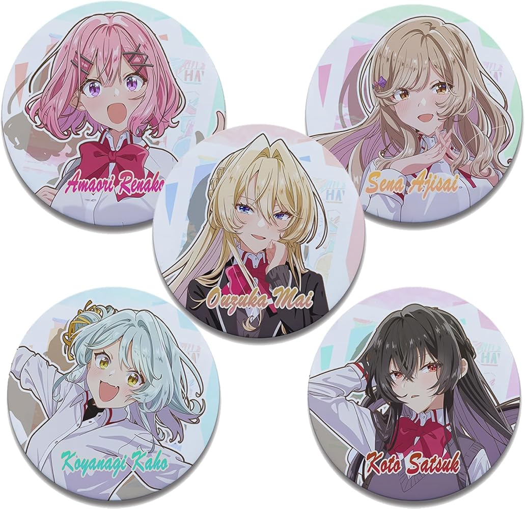 Amazon.co.jp: わたなれ 缶バッジ 58mm 5枚セット 甘織れな子 王塚真唯