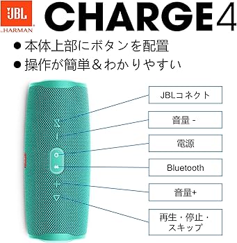Amazon.co.jp: JBL CHARGE4 Bluetoothスピーカー IPX7防水/USB Type-C