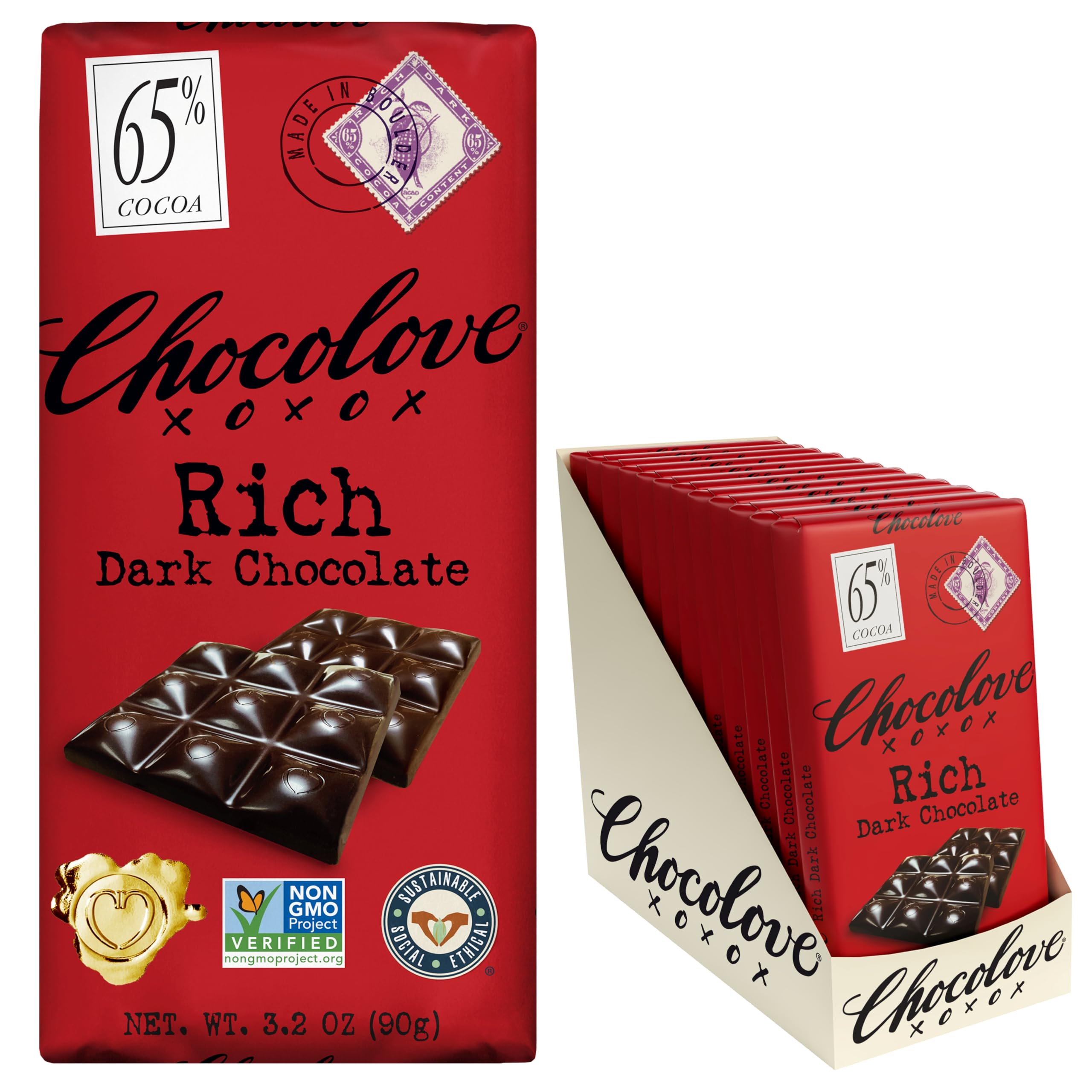 Amazon.com : Chocolove Rich Dark Chocolate Bars | 65% Cocoa