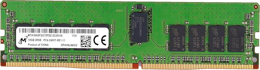 MICRON 16GB PC4-2400T-R DDR4 Registered ECC 2RX8 Memory