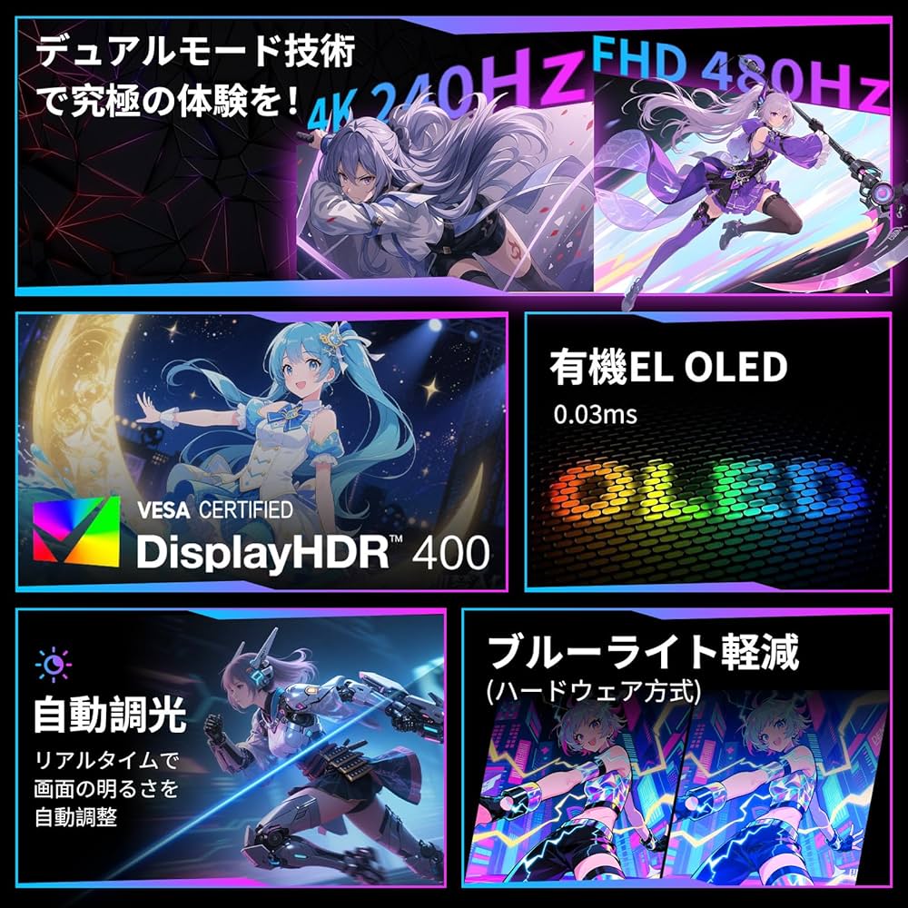 Amazon.co.jp: KTC 32インチ 4K OLED有機ELゲーミングモニター