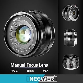 Amazon | Neewer 35mm F1.7 大口径手動プライム固定レンズ APS-C Sony