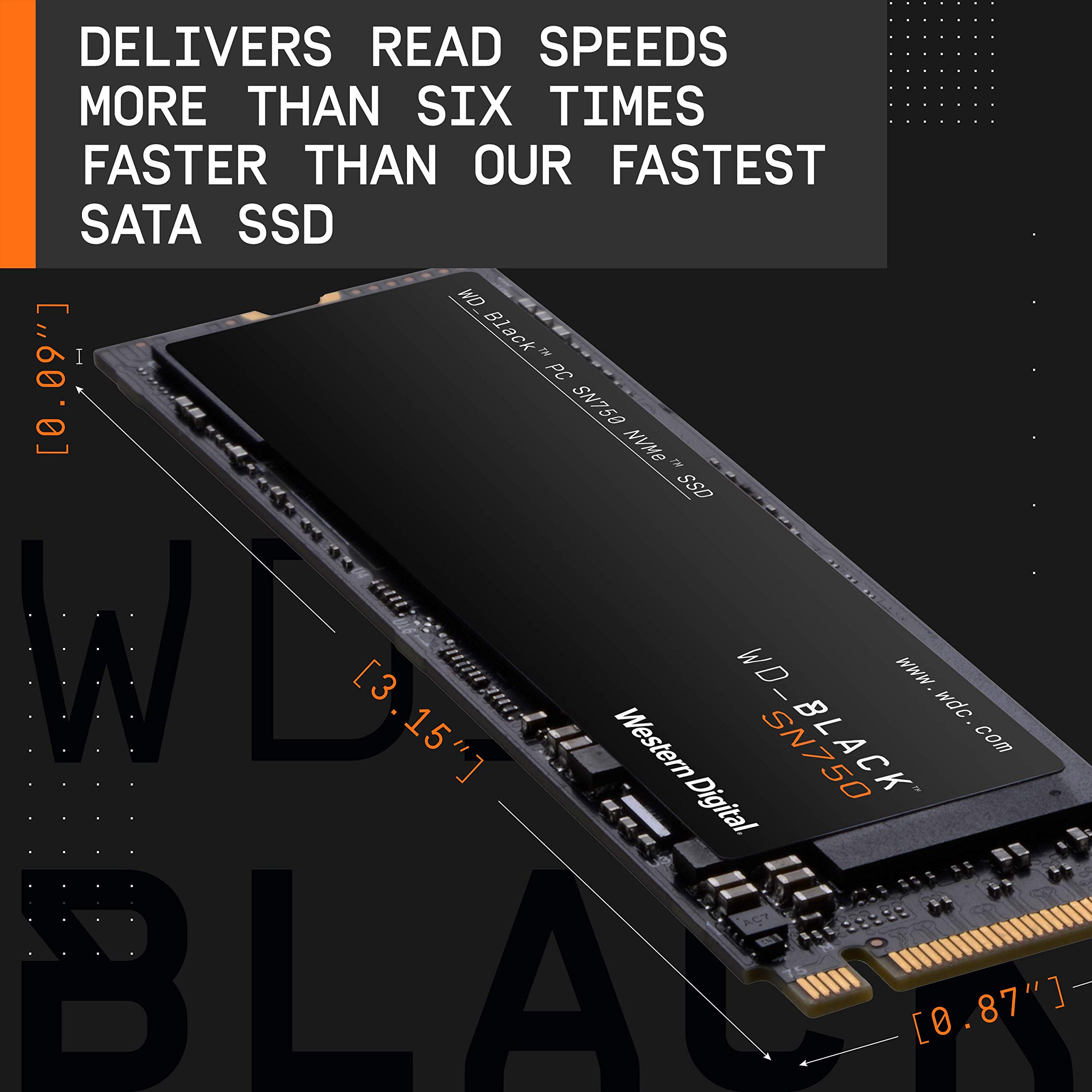Amazon | WESTERN DIGITAL WD Black SN750 SSD M.2 PCIe Gen 3x4 with