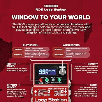 Amazon.com: BOSS RC-5 Loop Station | Advanced Looping Features in