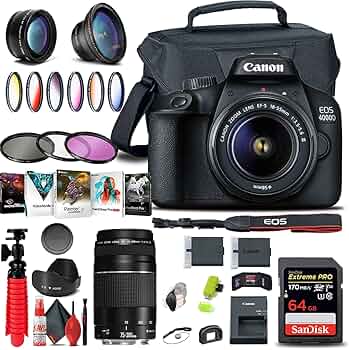 Amazon.com : Canon EOS 4000D / Rebel T100 DSLR Camera with 18-55mm