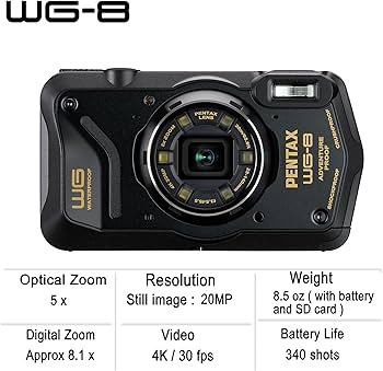 Amazon.com : PENTAX WG-8 Black All-Weather Adventure Camera