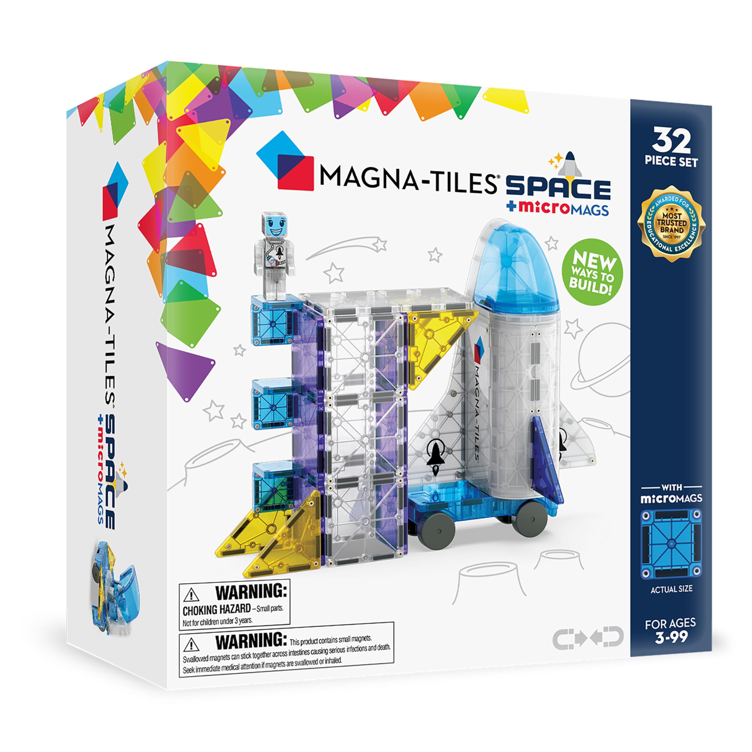 Amazon.com: Magna-Tiles Space 32-Piece Magnetic Construction Set