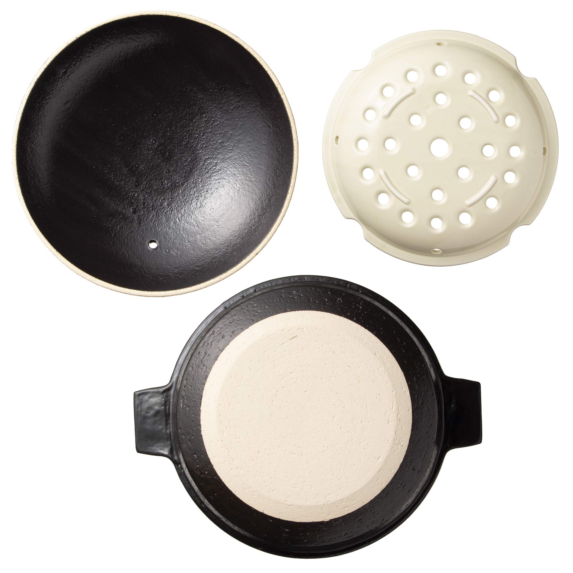 Amazon｜長谷園 ビストロ 蒸し鍋 大 (2-4人用) 黒 直火対応 オーブン