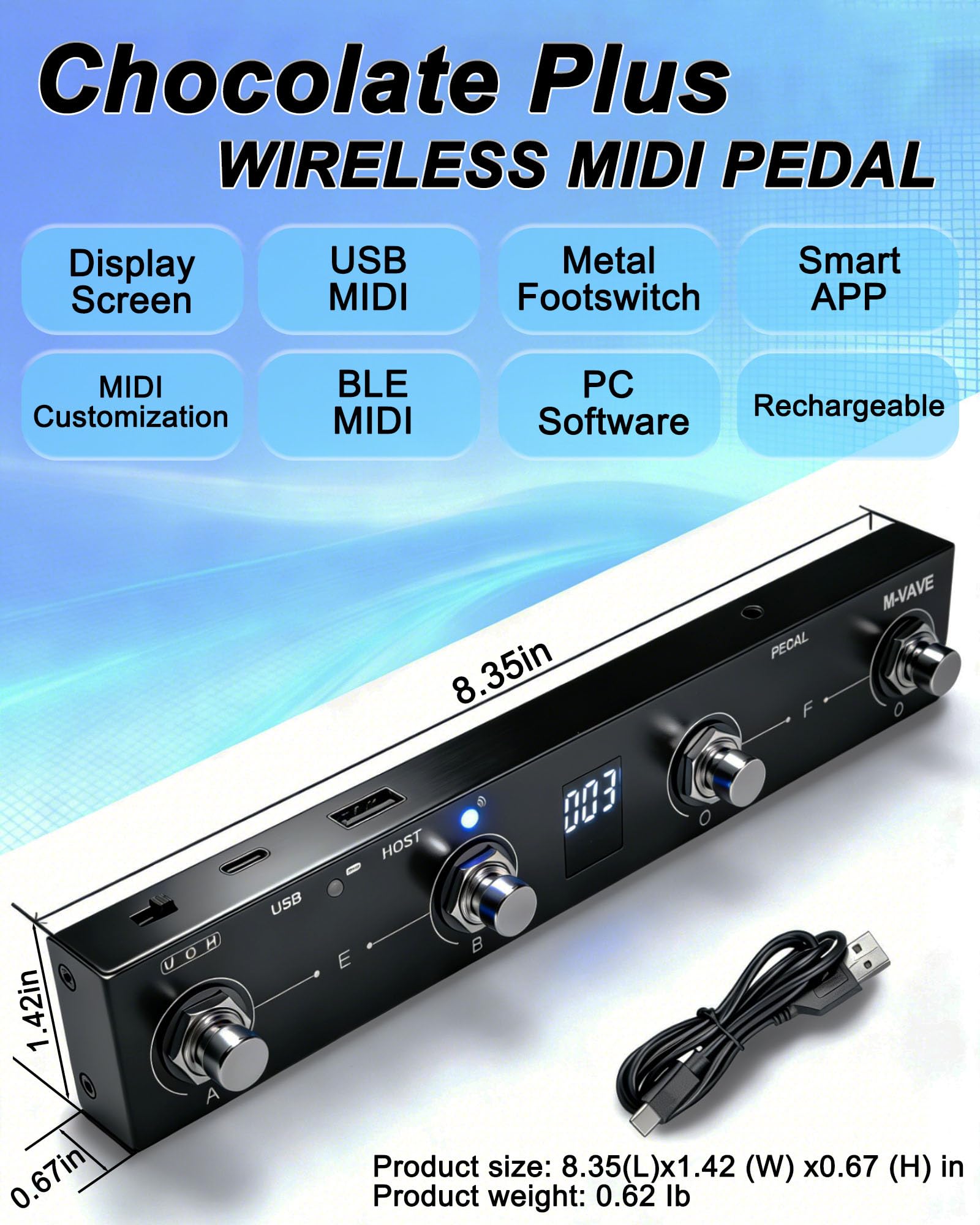 Amazon.com: M-VAVE Chocolate Plus Wireless Midi Controller