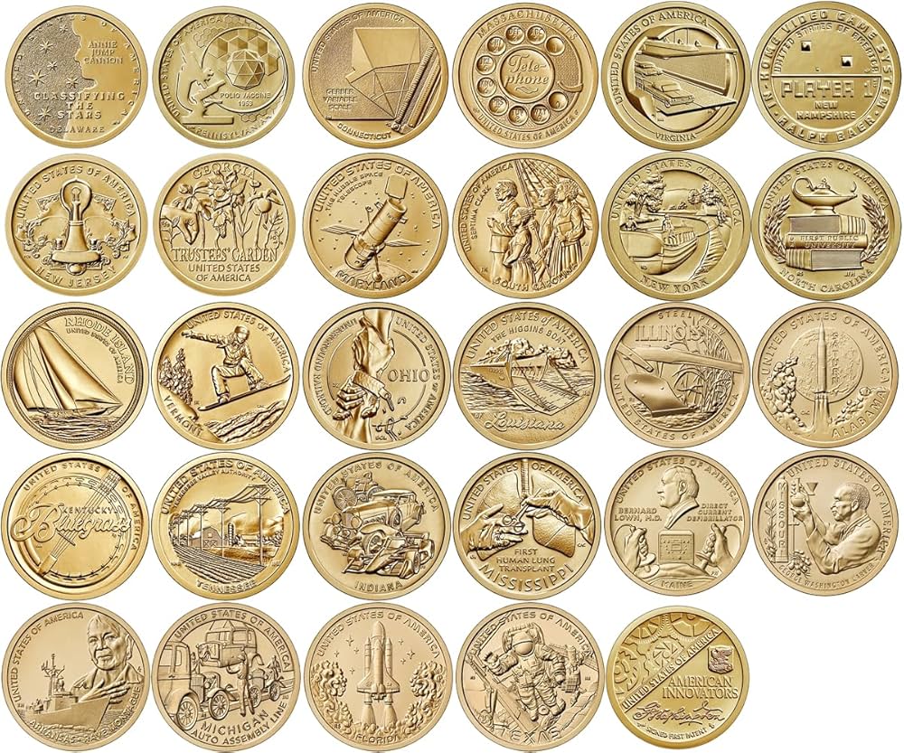 2018 P - 2025 P Mint First 29 Coins of American Innovation Dollars