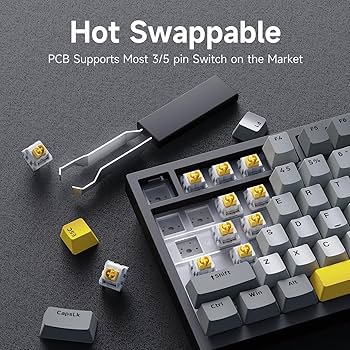 Amazon.com: Ajazz AK820 75% Wired Gasket Mechanical Gaming