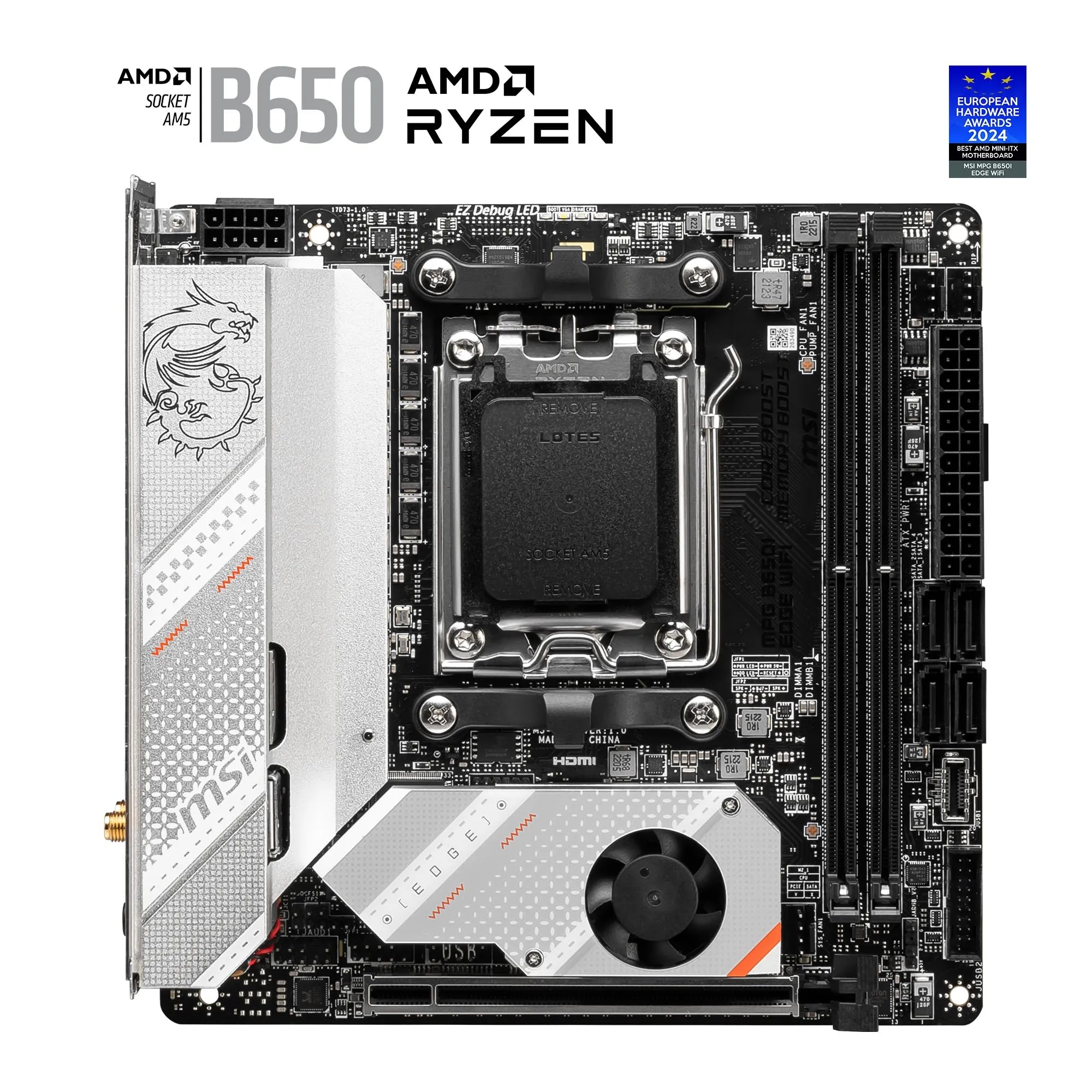 Amazon.com: MSI MPG B650I EDGE WIFI AMD AM5 M-ITX Motherboard, 2x