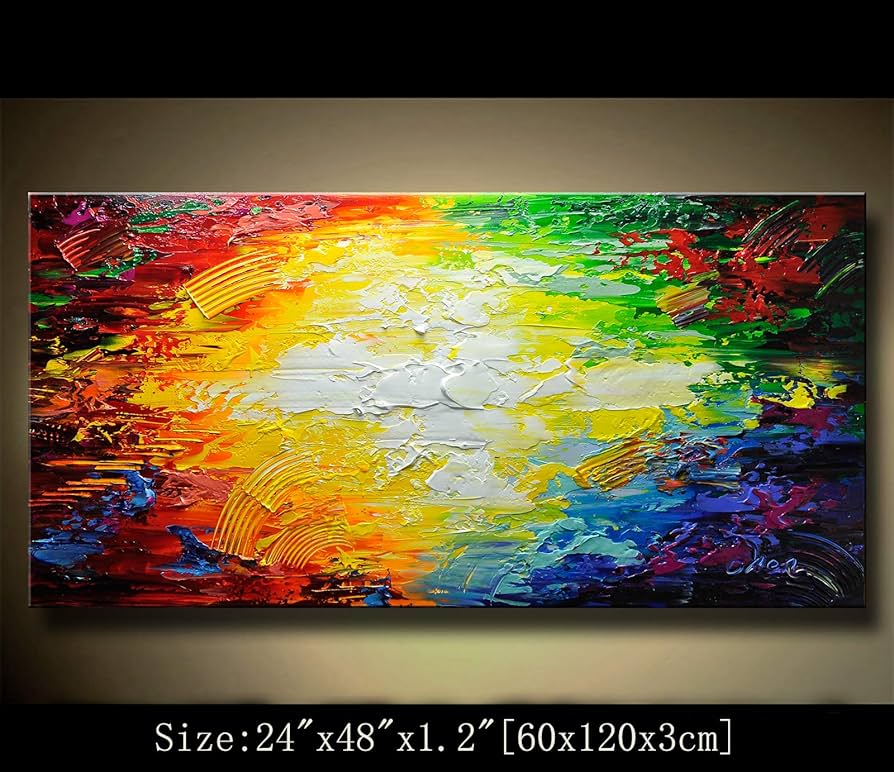 Amazon.co.jp: モダンキャンバスアート壁の装飾抽象油彩画現代アート